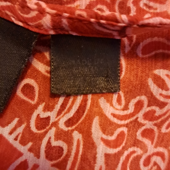 Avenue red floral tunic 100% polyester paisley pattern size woman's L 14/16 - Picture 4 of 6